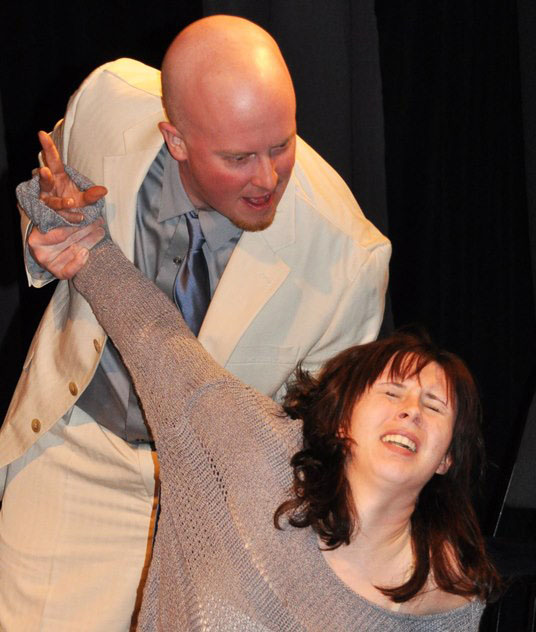 Jake Walker (Creon) and Gini Atwell (Antigone)