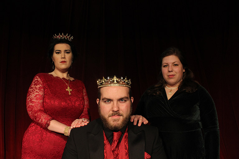 Henry VIII flanked by his queens